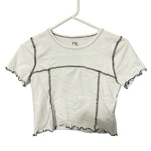 White Pacsun Stitched Tee